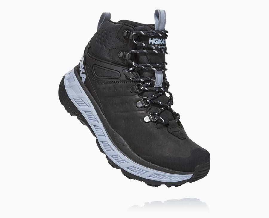 Hoka Womens Hiking Boots NZ - Hoka One One Stinson Mid Gore-Tex Black (WNG471590)